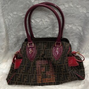Fendi Zucca canvas bag, multicolored, canvas and leather chef de jour bag